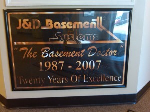 Basement Doctor Twenty Years of Excellence Sign